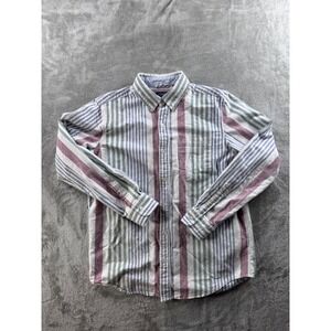 Chaps Ralph Lauren Striped Button Down Shirt Mens M Pastel Preppy Classic Fit